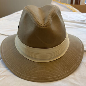 Vintage Men's Dobbs Tan & Beige Fedora Hat